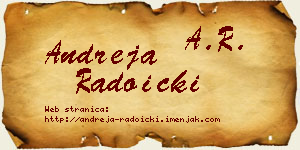 Andreja Radoički vizit kartica